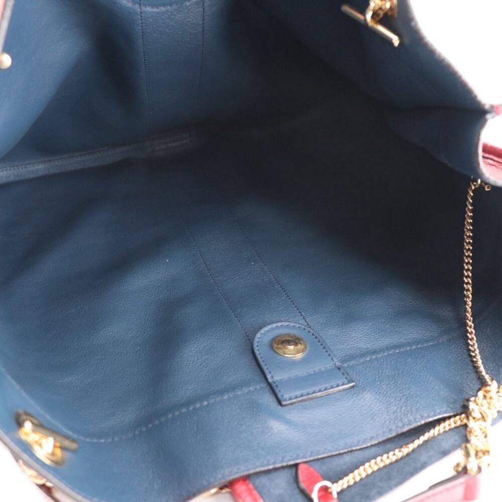 Gucci Maxi Rajah Tote Bag Suede & Leather – Tiger Head Embellished – Blue/Navy - Picture 9 of 12